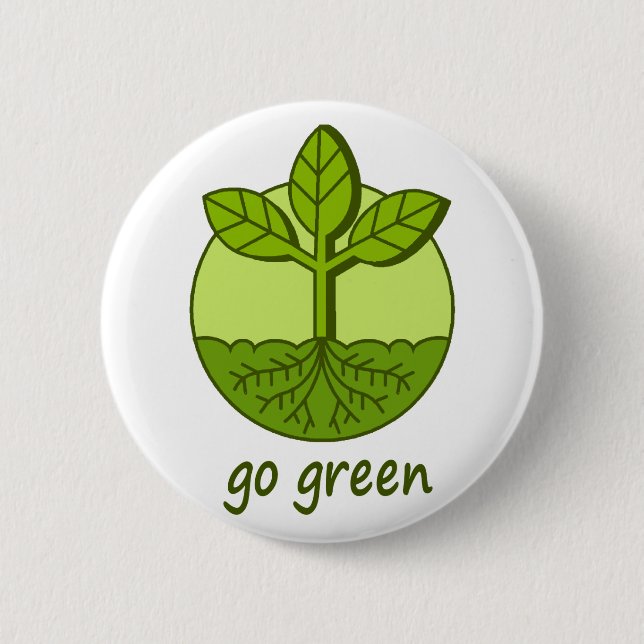 Go Green 2 Inch Round Button (Front)