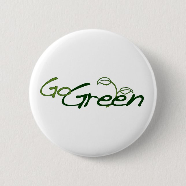 Go Green 2 Inch Round Button (Front)