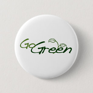 Go Green 2 Inch Round Button