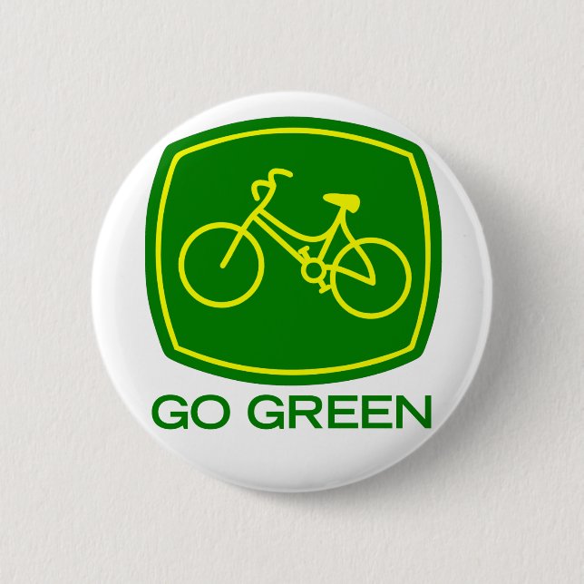 Go Green 2 Inch Round Button (Front)