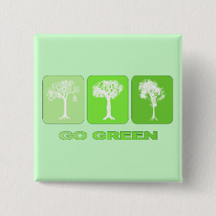 Go Green 2 Inch Square Button