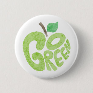 Go Green Apple 2 Inch Round Button