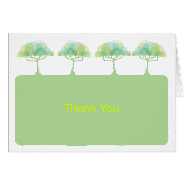 Go Green Bar Bat Mitzvah Thank You Card (Front Horizontal)