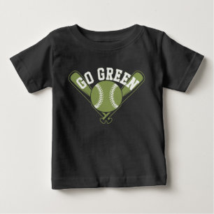 Go Green Baseball Design Baby T-Shirt