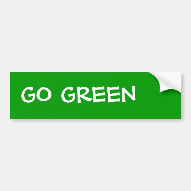 GO GREEN BUMPER STICKER (Front)
