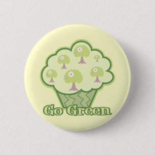 Go Green Cupcake 2 Inch Round Button