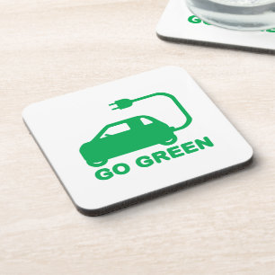 Go Green ~ Drive Electric Cars Coaster