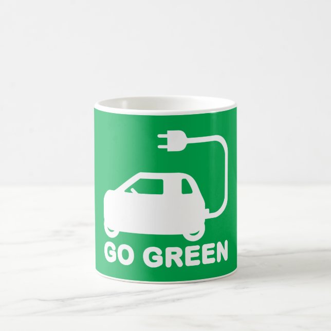 Go Green ~ Drive Electric Cars Coffee Mug (Center)