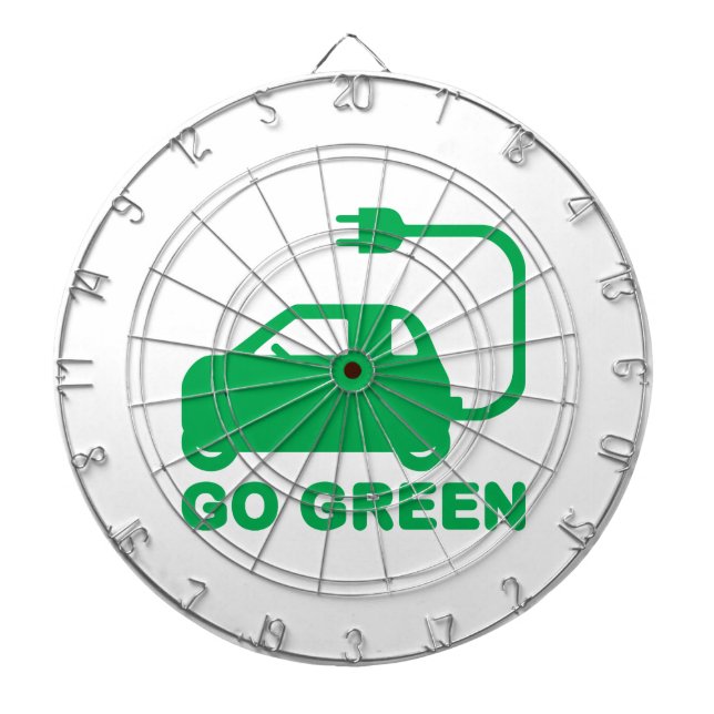 Go Green ~ Drive Electric Cars Dartboard (Front)