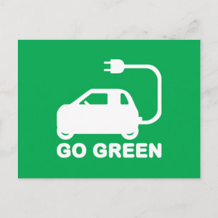 Go Green ~ Drive Electric Cars Postcard