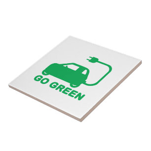 Go Green ~ Drive Electric Cars Tile