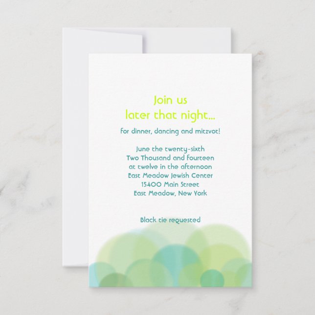 GO GREEN EARTH Bar Bat Mitzvah Party Card (Front)