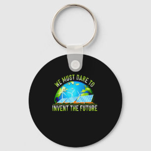 Go Green Earth Day Renewable Energy Sun Solar Wi T Keychain