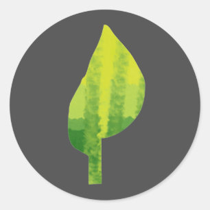 Go green eco nature leaf design classic round sticker