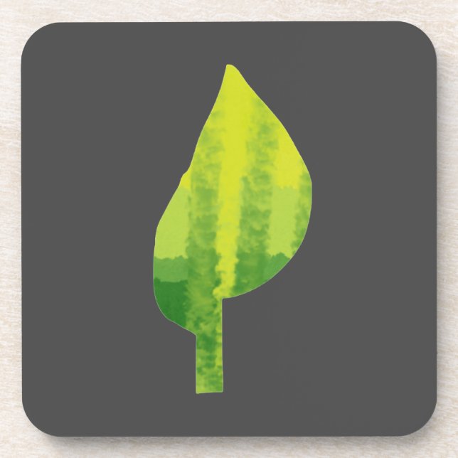 Go green eco nature leaf design coaster (Front)