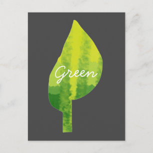 Go green eco nature leaf design postcard