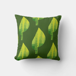 Go green eco nature leaf design throw pillow