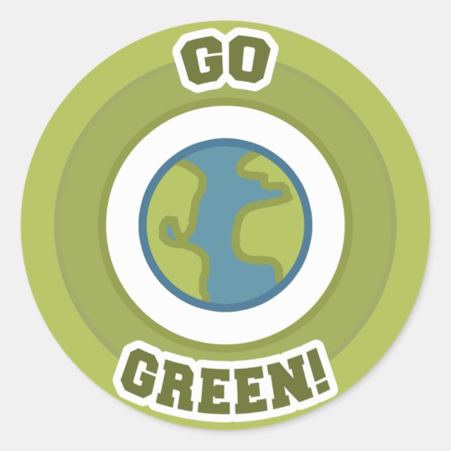 Go Green! Emblem Classic Round Sticker (Front)