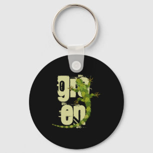 Go Green Iguana T Shirt Keychain