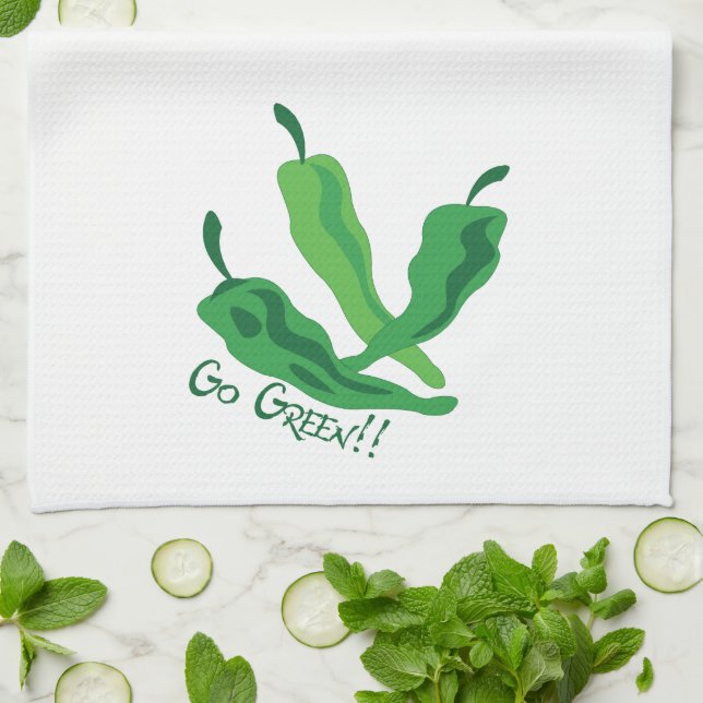 Go Green!!! Kitchen Towel (Folded)