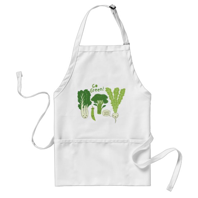 Go Green! (Leafy Green!) Happy Garden Veggies Standard Apron (Front)