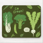 Go Green! (Leafy Green!) Happy Veggie Garden Mouse Pad<br><div class="desc"></div>