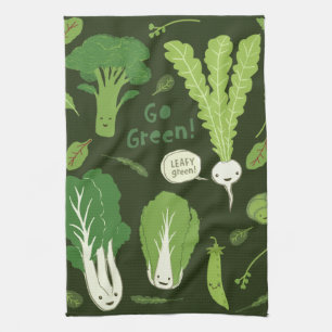 Go Green! (Leafy Green!) Happy Veggies Kitchen Towel