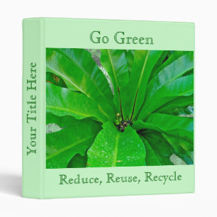 Go Green Reduce Reuse Recycle Binder