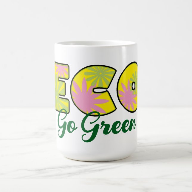 Go Green Retro Eco Design Coffee Mug (Center)