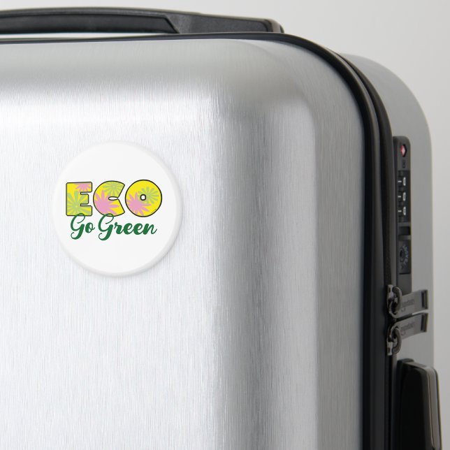 Go Green Retro Eco Design Magnet (In Situ (Luggage))