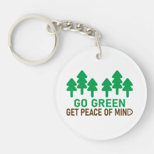 Go green save environment and planet keychain