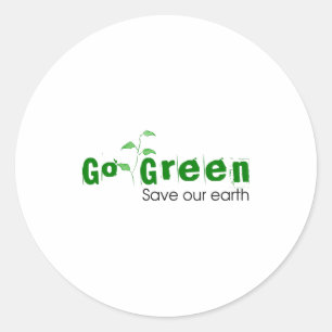 Go Green Save Our Earth Kids T Shirt  Classic Round Sticker