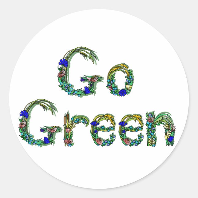 Go Green Stickers (Front)
