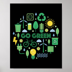 Go Green – Sustainability, Climate Protection, Env Poster