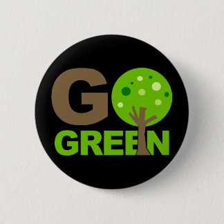 Go Green Tree Recycle 2 Inch Round Button