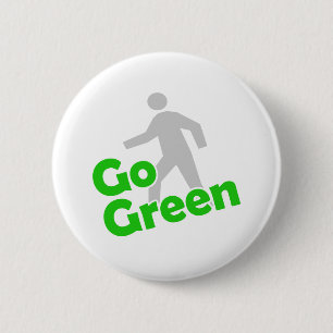 go green walk 2 inch round button