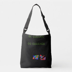 Go greener logo back to nature themed crossbody bag