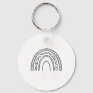 Go Grey In May Rainbow Brain Cancer Tumour Awarene Keychain