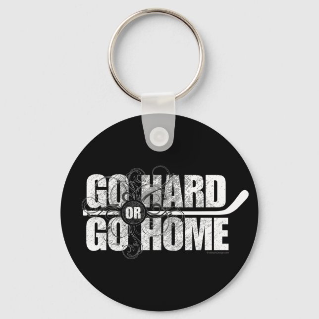 Go Hard or Go Home (Hockey) Keychain (Front)