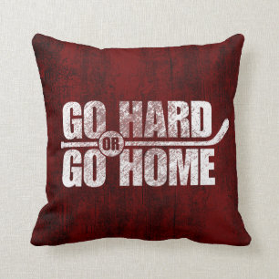 Go Hard or Go Home (Hockey) Throw Pillow