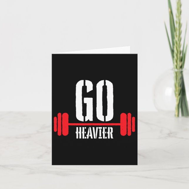 Go Heavier Strength Training Motivation  Card (Front)