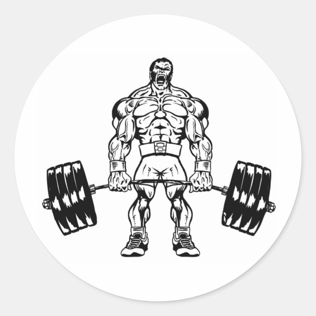 GO HEAVY OR GO HOME LOGO WEAR CLASSIC ROUND STICKER (Front)