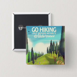 Go Hiking! 2 Inch Square Button