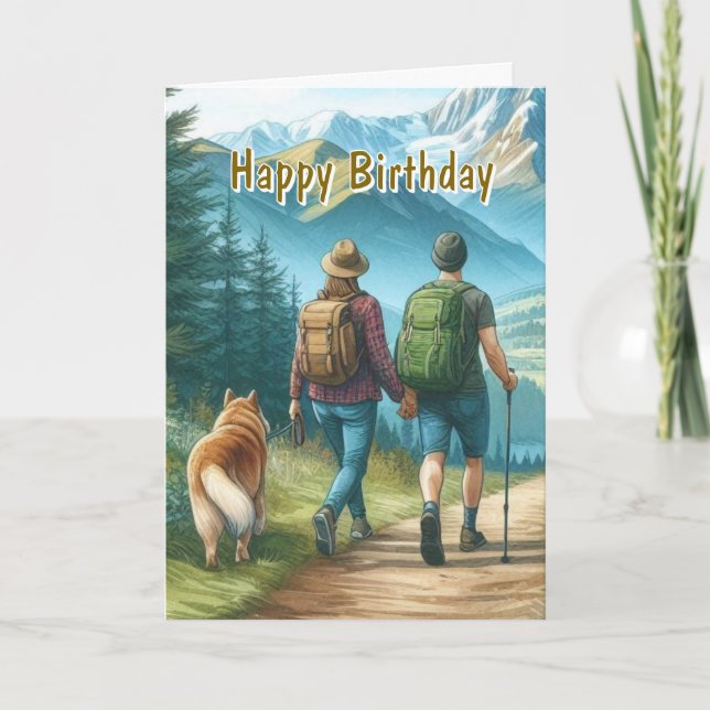 Go Hiking Happy Birthday  Card (Front)