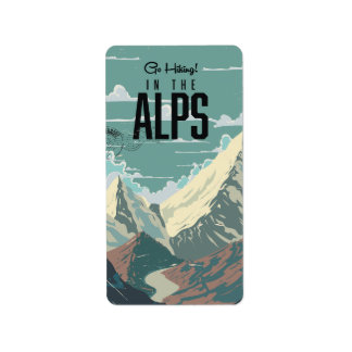 Go Hiking in the Alps Label