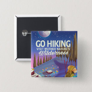 Go Hiking! (Night Edition) 2 Inch Square Button