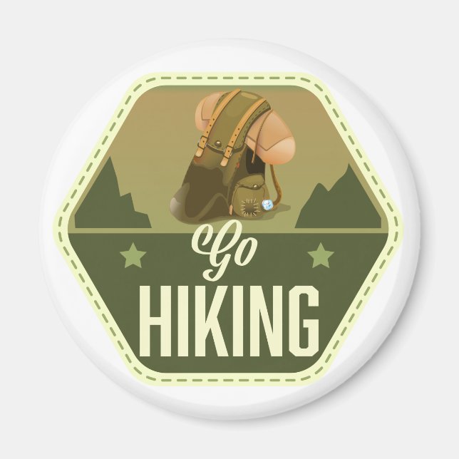 Go hiking Patch Magnet (Front)