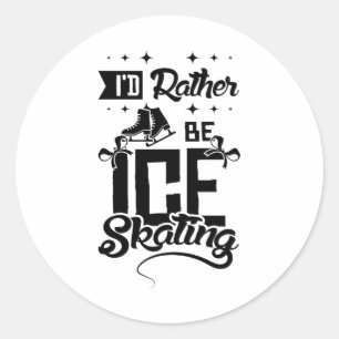 Go Ice Skating Classic Round Sticker