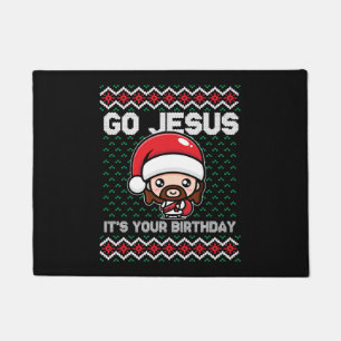 Go Jesus Birthday Team Jesus Christmas Funny Doormat