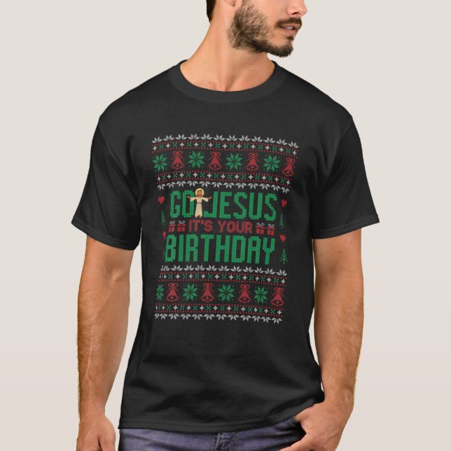Go Jesus It's Your Birthday Ugly Christmas Sweater (Front)